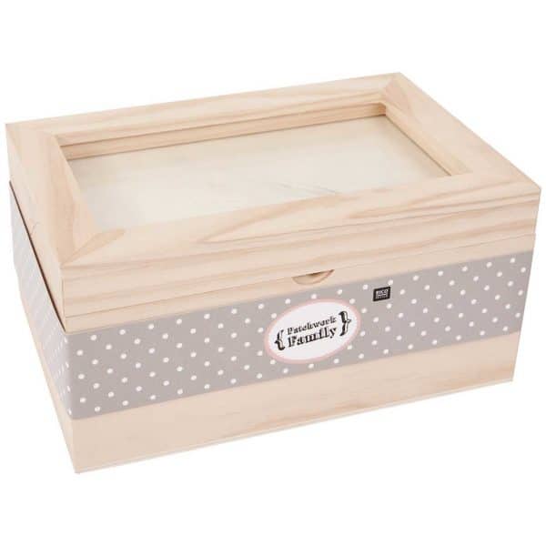 Rico Design Holzschatulle mit Glaseinsatz 20x13x10cm