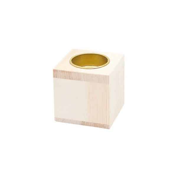 Rico Design Kerzenhalter aus Holz 6x6x6cm