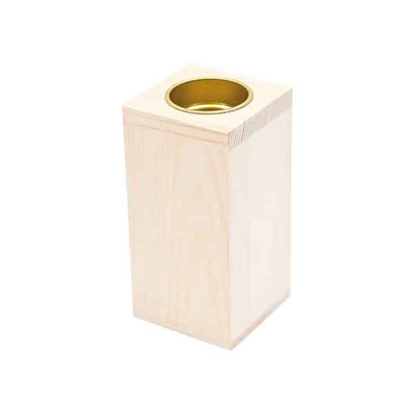 Rico Design Kerzenhalter aus Holz 12x6x6cm