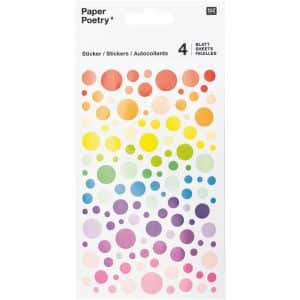Paper Poetry Sticker Kreise mehrfarbig 10x19cm 4 Bogen