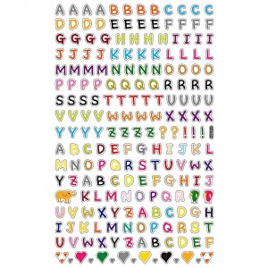 Paper Poetry Sticker Buchstaben mehrfarbig 10x19cm sortiert