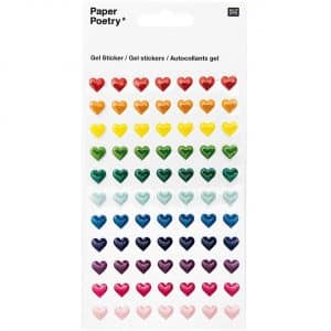 Paper Poetry Sticker Herzen mehrfarbig klein
