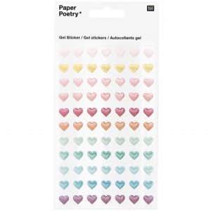 Paper Poetry Gelsticker Herzen Glitter