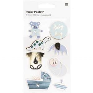 Paper Poetry 3D-Sticker Baby Junge 8 Stück