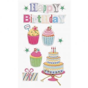 Paper Poetry 3D Sticker Happy Birthday