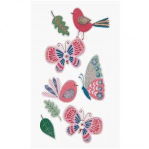 Paper Poetry 3D Sticker Vögel-Schmetterlinge