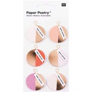 Paper Poetry 3D Sticker Kugeln rosa-gold Hot Foil