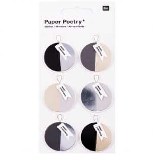 Paper Poetry 3D Sticker Kugeln schwarz-grau Hot Foil