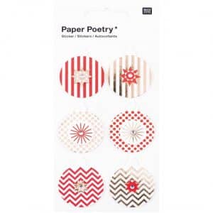 Paper Poetry 3D Sticker Kugeln rot-gold Hot Foil