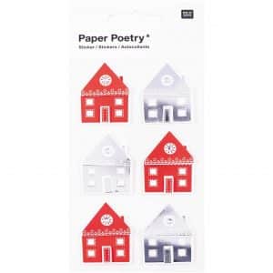 Paper Poetry 3D Sticker Häuser Hot Foil
