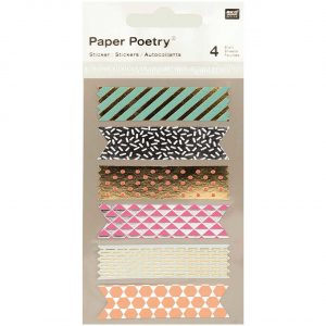 Paper Poetry Sticker Tapes metallic 4 Bogen