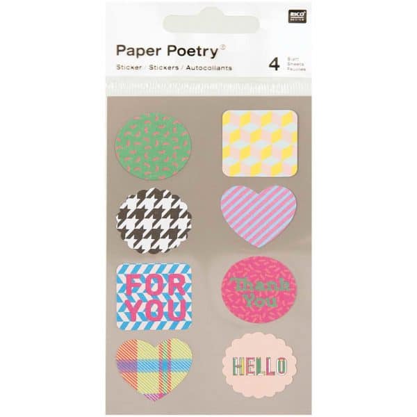 Paper Poetry Sticker Etiketten for you 4 Bogen