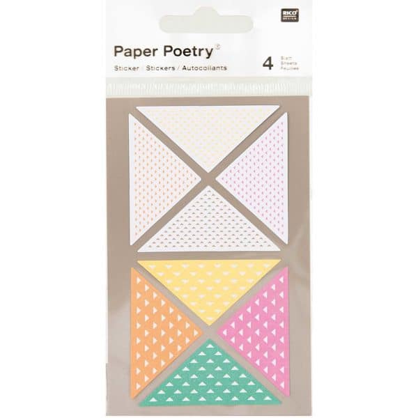 Paper Poetry Sticker Dreiecke neon 4 Bogen
