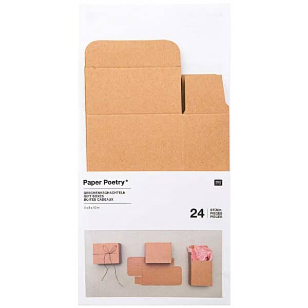 Paper Poetry Adventskalender Boxen Set 24teilig natur