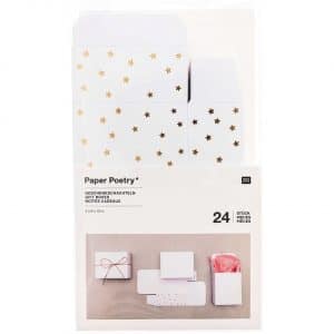 Paper Poetry Adventskalender Boxen Set 24teilig weiß/gold