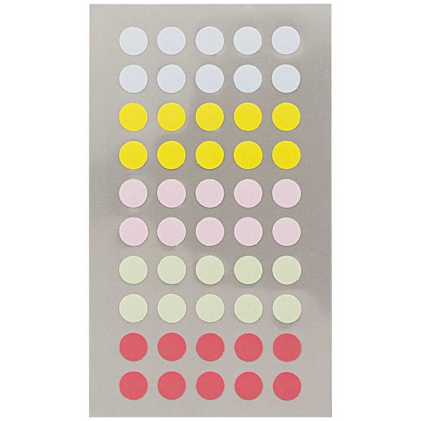 Rico Design Office Sticker Punkte 8mm 4 Bogen pastell