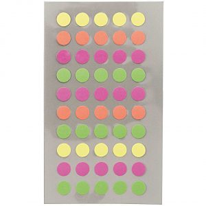 Rico Design Office Sticker Punkte 8mm 4 Bogen neonmix