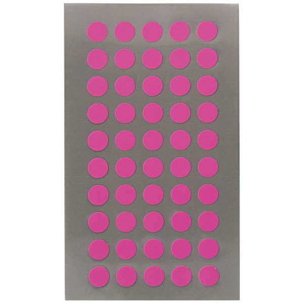 Rico Design Office Sticker Punkte 8mm 4 Bogen neonpink