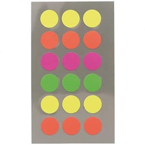 Rico Design Office Sticker Punkte 15mm 4 Bogen neonmix