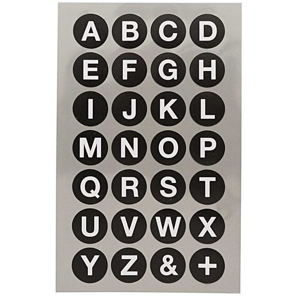 Paper Poetry Office Sticker Punkte schwarz mit Alphabet 18mm 4 Bogen