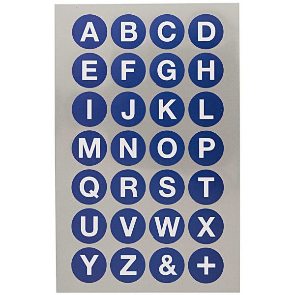 Paper Poetry Office Sticker Punkte blau mit Alphabet 18mm 4 Bogen