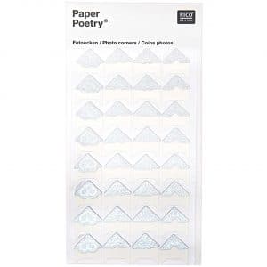 Paper Poetry Design Fotoecken silber 32 Stück