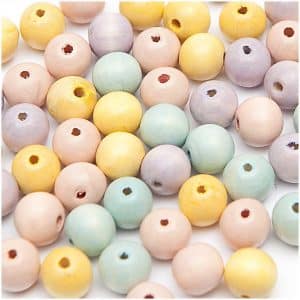 Rico Design Holz-Perlen pastell Mix 10mm 60 Stück