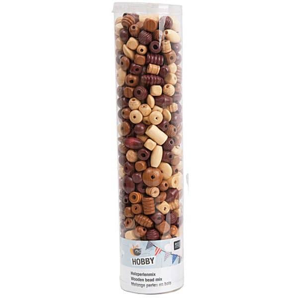 Rico Design Holz-Perlen Mix natur 500g