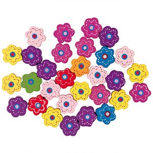 Rico Design Blüten mehrfarbig 14mm 32 Stück