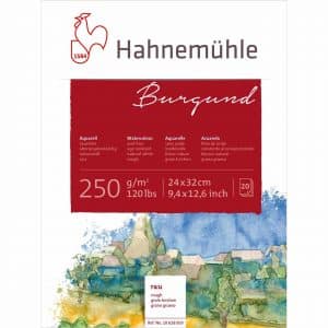 Hahnemühle Aquarellblock Burgund rau 20 Blatt 24x32cm