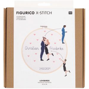 Rico Design Figurico Stickpackung Lovebirds 20cm