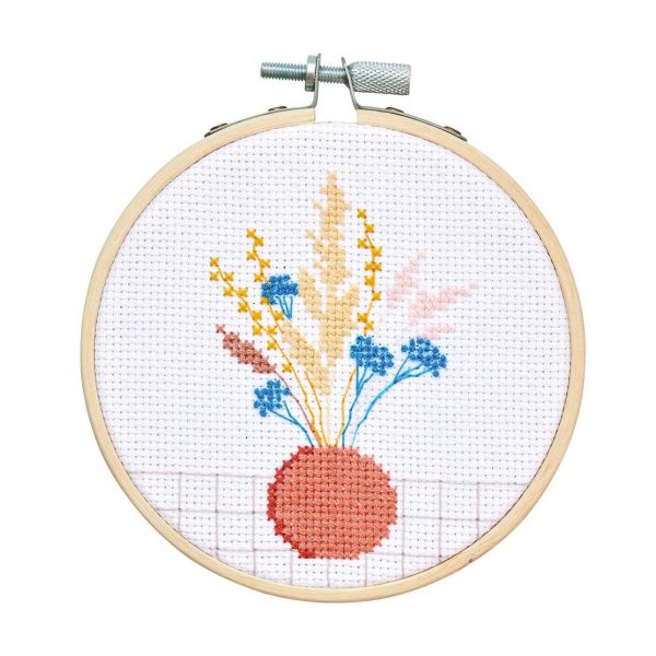 Rico Design Stickpackung Mini Kit Trockenblumen Bild Ø 10cm