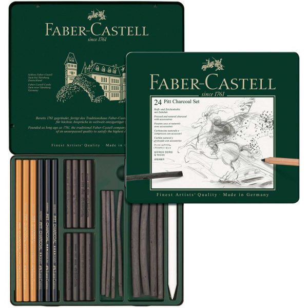 Faber Castell Pitt Charcoal Kohleset 24teilig