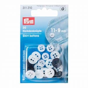 Prym Hemdenknöpfe perlmutt-anthrazit 11mm und 9mm 30 Stück