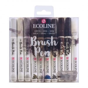 ECOLINE Brush Pen Set 10 Stück grau