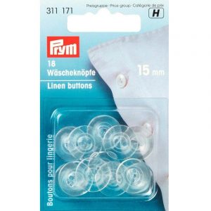 Prym Wäscheknöpfe transparent 15mm 18 Stück