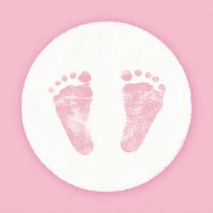 Ambiente Serviette Baby Steps Girl 33x33cm 20 Stück