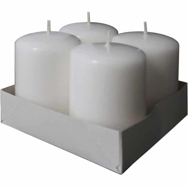 Kopschitz Stumpen-Kerzen 8x6cm 4 Stück weiß