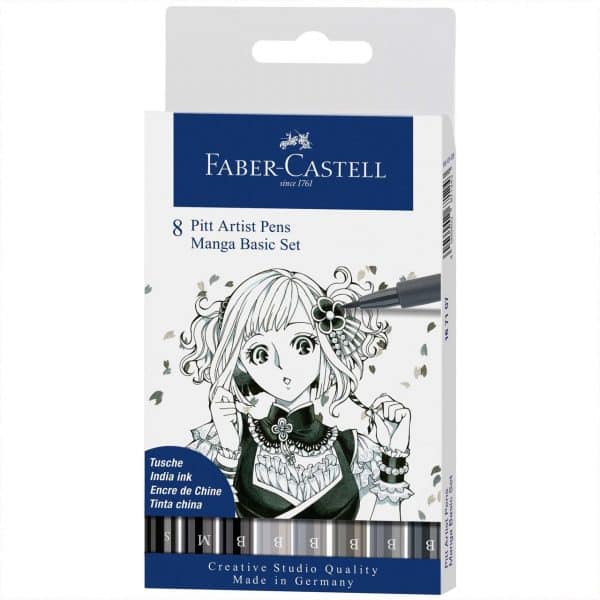 Faber Castell Pitt Artist Pen Manga Basic Tuschestift-Set 8teilig