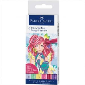 Faber Castell Pitt Artist Pen Manga Shojo Tuschestift-Set 6teilig