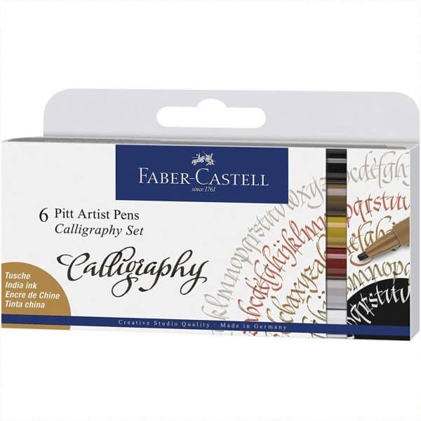 Faber Castell Tuschestift Pitt Artist Pen Calligraphy 6 Stück