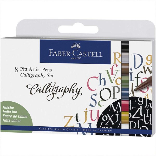 Faber Castell Tuschestift Pitt Artist Pen Calligraphy 8 Stück
