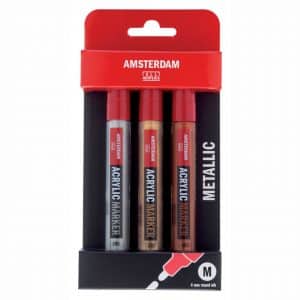 AMSTERDAM Acrylic Marker Set Metallic 4 Stück