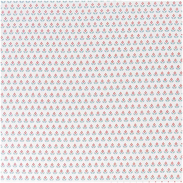 Rico Design Stoff grafische Blumen weiß 50x140cm