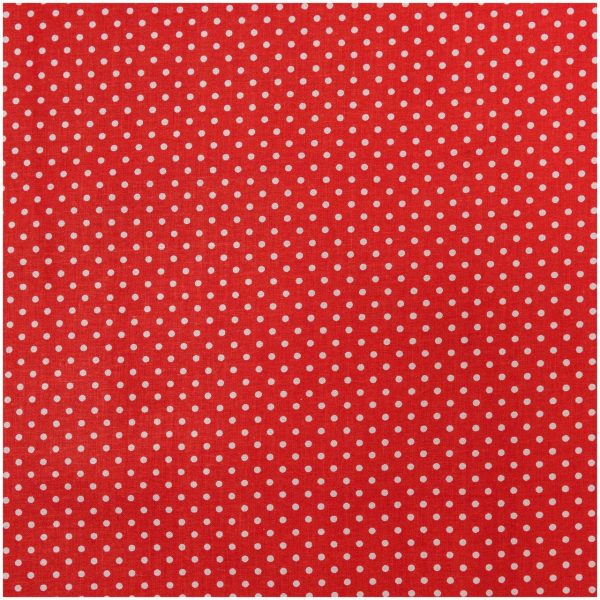 Rico Design Stoff Punkte rot-weiß 50x140cm