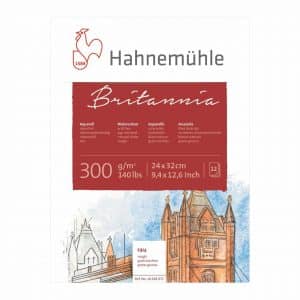 Hahnemühle Aquarellblock Britannia rau 300g/m² 12 Blatt 24x32cm