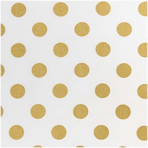 Rico Design Stoff Punkte weiß-gold 50x140cm