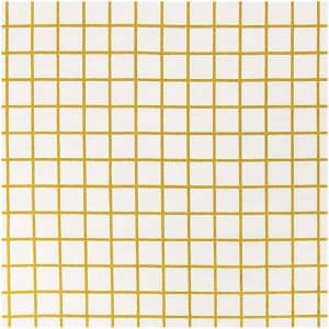 Rico Design Stoff Karo klein weiß-gold 140cm beschichtet