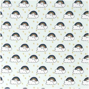 Rico Design Stoff Regenbogen mint-gold 50x140cm