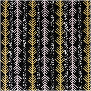 Rico Design Stoff grafische Tanne schwarz-gold 140cm breit